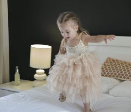 flower girl at Marcoola wedding for mummy